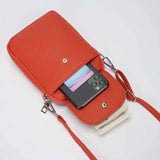 Women Solid Color Pebble Grain Flap Phone Bag Versatile Commuting Shoulder Crossbody Bag