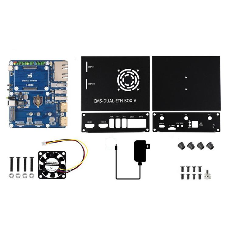 WAVESHARE Gigabit / 2.5G Dual Ethernet Base Board For Raspberry Pi CM5, EU Plug, UK Plug, US Plug UK Plug