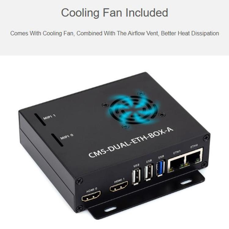 WAVESHARE Gigabit / 2.5G Dual Ethernet Base Board For Raspberry Pi CM5, EU Plug, UK Plug, US Plug