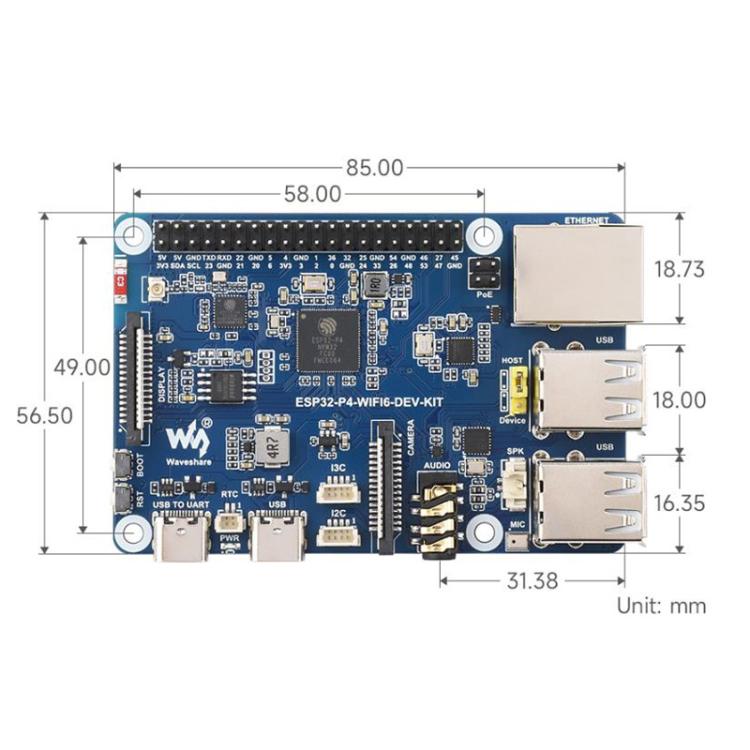 High-Performance Development Board Supports Wi-Fi 6 And Bluetooth 5 / BLE 5, WAVESHARE ESP32-P4-WIFI6-DEV-KIT, WAVESHARE ESP32-P4-WIFI6-DEV-KIT-A, WAVESHARE ESP32-P4-WIFI6-DEV-KIT-B, WAVESHARE ESP32-P4-WIFI6-DEV-KIT-C