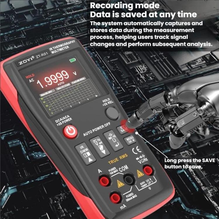 ZOYI ZT-R01 Handheld HD Infrared Thermal Imaging Multimeter Industrial Power/Floor Heating Thermal Imager, Standard, With Bag
