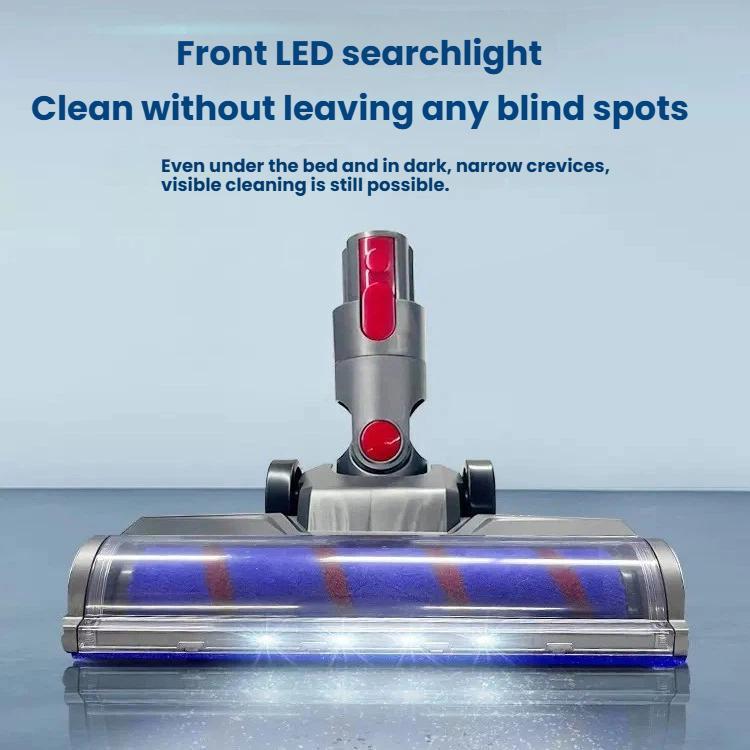 Soft Roller and Direct-Drive Brush Head Combo with LED, For Dyson V10 Slim / V12 Slim, For Dyson V7 / V8 / V10 / V11 / V15 / V8 Slim, For Dyson V6