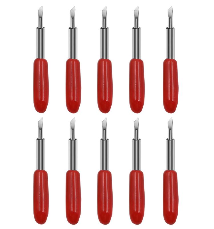 10pcs For Roland Engraving Cutter Engraving Machine Accessories Consumables Engraving Machine Cutter, 30 Degrees Yellow, 45 Degrees Red, 60 Degrees Blue