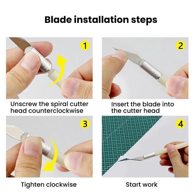 13pcs /Set Handbook Paper Cutting Carving Knife Rubber Stamp Tool Art Knife