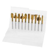 10pcs /Box Slotting Cutter Titanium Plated Sharpening Knife Woodworking Trimmer, High Speed Steel, Bearing Steel