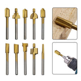 10pcs /Box Slotting Cutter Titanium Plated Sharpening Knife Woodworking Trimmer, High Speed Steel, Bearing Steel