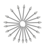 120 Mesh Pointed Diamond Grinding Head Diamond Fine Sanding Rod Jade Engraving Grinding Heads, 20pcs Pointed