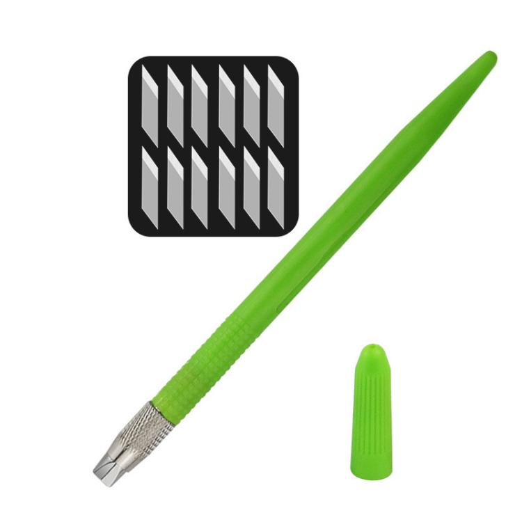 14pcs /Set Rubber Stamp Paper Cutting Carving Knife DIY Fruit Carving Knife, Pink, Black, Green