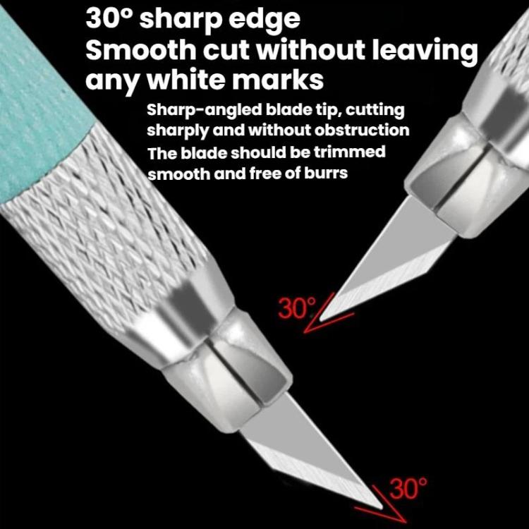 14pcs /Set Rubber Stamp Paper Cutting Carving Knife DIY Fruit Carving Knife, Pink, Black, Green