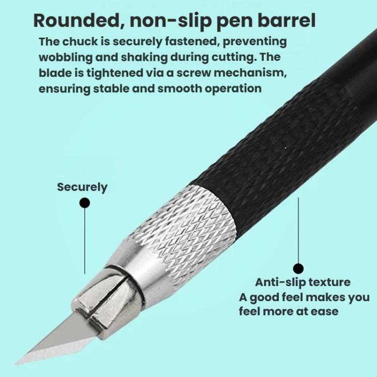 14pcs /Set Rubber Stamp Paper Cutting Carving Knife DIY Fruit Carving Knife, Pink, Black, Green