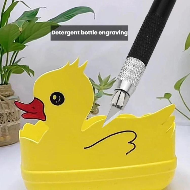 14pcs /Set Rubber Stamp Paper Cutting Carving Knife DIY Fruit Carving Knife, Pink, Black, Green