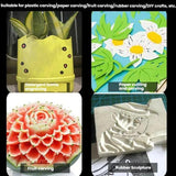 14pcs /Set Rubber Stamp Paper Cutting Carving Knife DIY Fruit Carving Knife, Pink, Black, Green