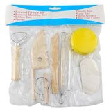 8pcs /Set Wooden Pottery Clay Carving Tools DIY Clay Tools Set, Original Wooden Color