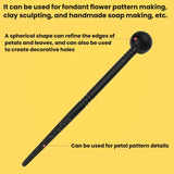 Soft Pottery Clay Indentation Sculpting Pen DIY Baking Flipper Stick Pottery Clay Flower Modeling Tool, 3sets Sculpting Pen