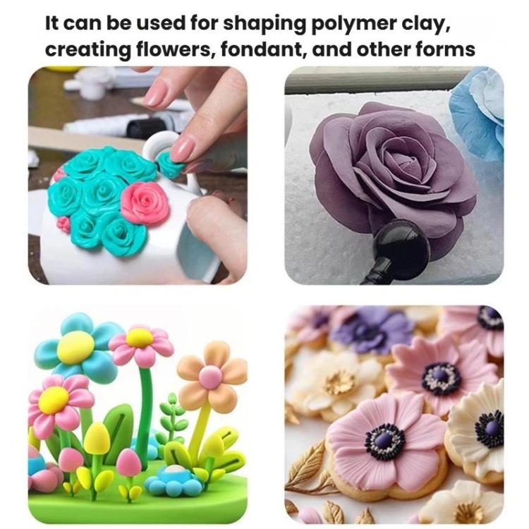 Soft Pottery Clay Indentation Sculpting Pen DIY Baking Flipper Stick Pottery Clay Flower Modeling Tool, 3sets Sculpting Pen