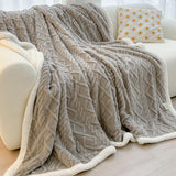 Thick Winter Taffeta Fleece Blanket Coral Fleece Sofa Blanket, 100x150cm, 120x200cm, 150x200cm, 180x200cm, 200x230cm