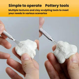 3pcs Soft Pottery Clay Modeling Sculpting Tools Clay Texture Brush DIY Making Aids, 3pcs Texture Brush