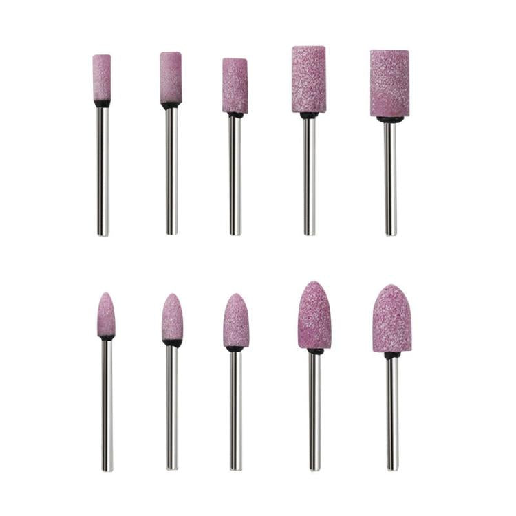 10pcs /Set 3mm Shank Flint Wheel Sanding Head Polishing Head, 10pcs /Set Pink, 10pcs /Set Blue