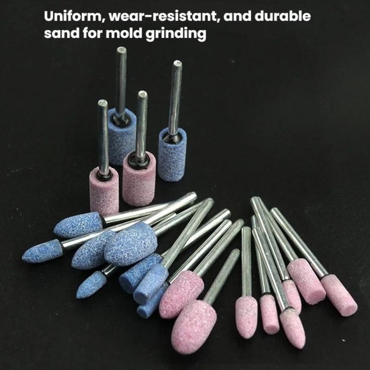 10pcs /Set 3mm Shank Flint Wheel Sanding Head Polishing Head, 10pcs /Set Pink, 10pcs /Set Blue