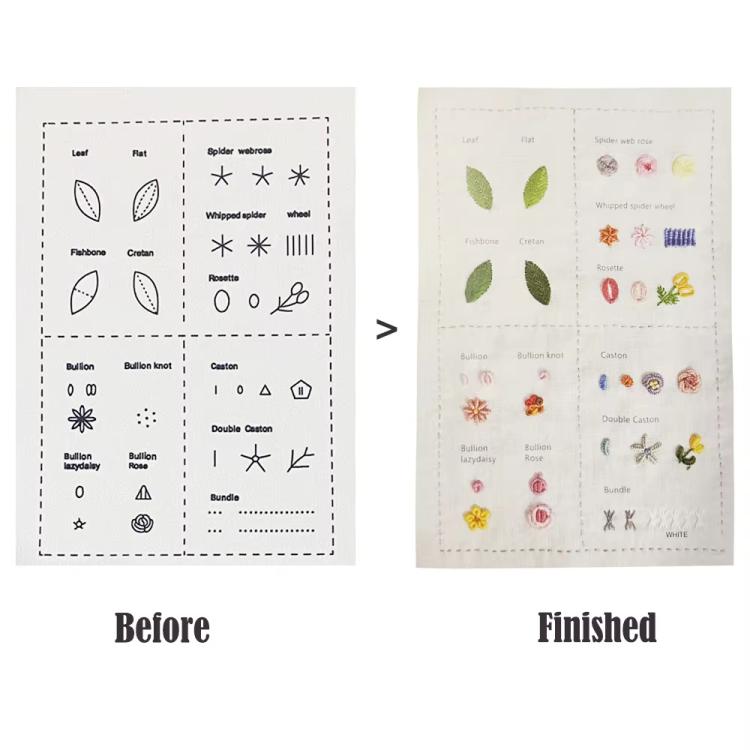 DIY Embroidery Stitch Book with 40 Techniques for Beginners for Beginners, C Type No Tools