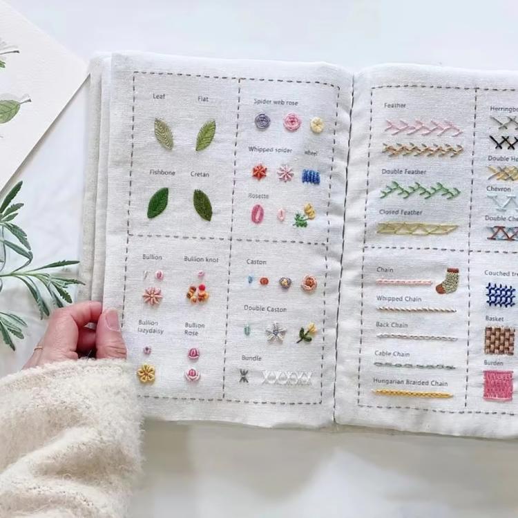 DIY Embroidery Stitch Book with 40 Techniques for Beginners for Beginners, C Type No Tools