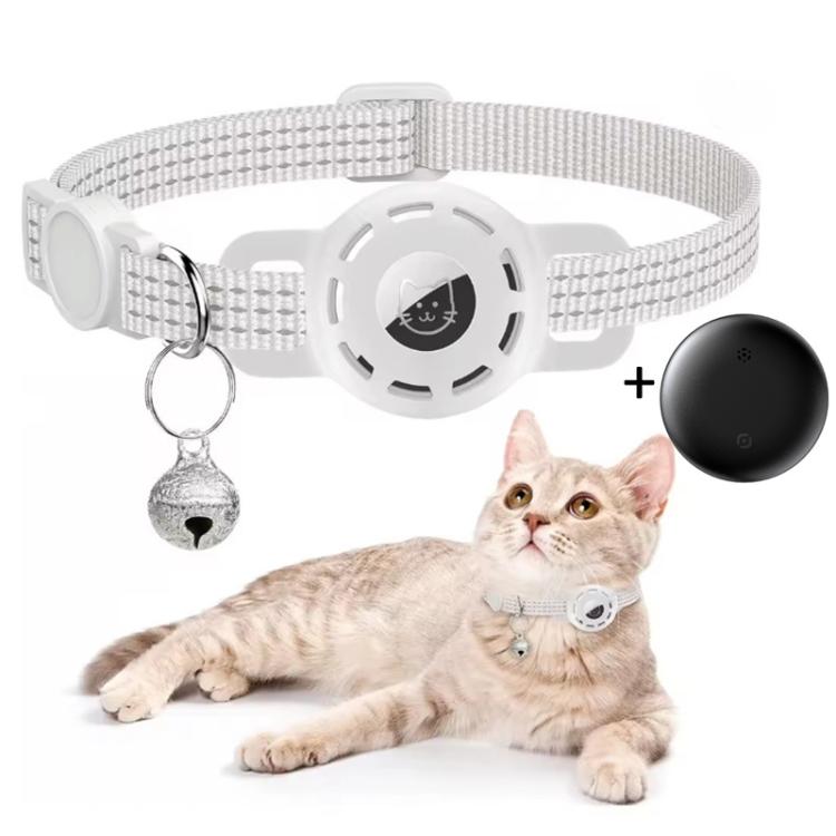 Pet Cat Tracker Collar With S10 GPS Locator, Compatible with Apple Find My, Compatible with Google Find My, Dual System for iOS & Android