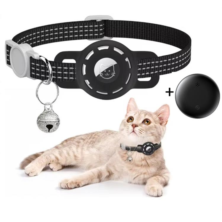 Pet Cat Tracker Collar With S10 GPS Locator, Compatible with Apple Find My, Compatible with Google Find My, Dual System for iOS & Android
