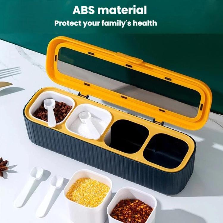 Household 4-Grid Seasoning Box Kitchen Spice Storage Container