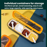 Household 4-Grid Seasoning Box Kitchen Spice Storage Container