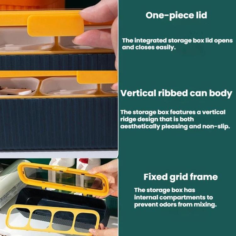 Household 4-Grid Seasoning Box Kitchen Spice Storage Container