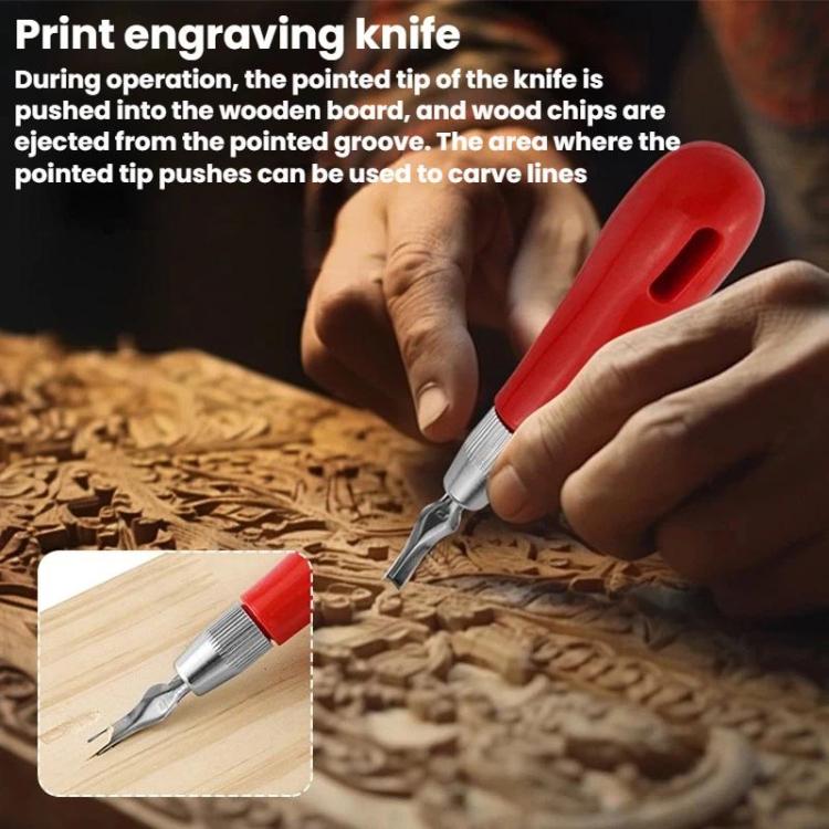 Printmaking Engraving Knife Set Wood Engraving Knife Combination Tool, 8pcs /Set
