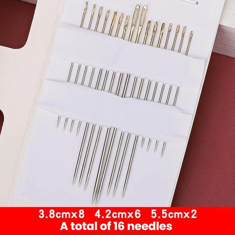 10sets Large-eyed Gold-tailed Needle 3/9 Fine Carbon Steel Hand Sewing Needle