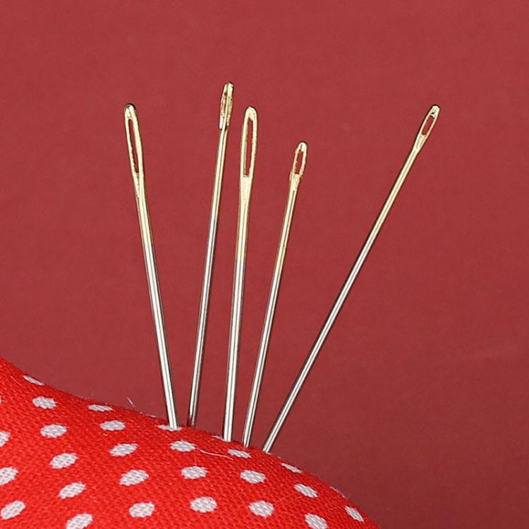 10sets Large-eyed Gold-tailed Needle 3/9 Fine Carbon Steel Hand Sewing Needle