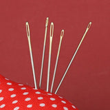 10sets Large-eyed Gold-tailed Needle 3/9 Fine Carbon Steel Hand Sewing Needle