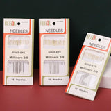 10sets Large-eyed Gold-tailed Needle 3/9 Fine Carbon Steel Hand Sewing Needle