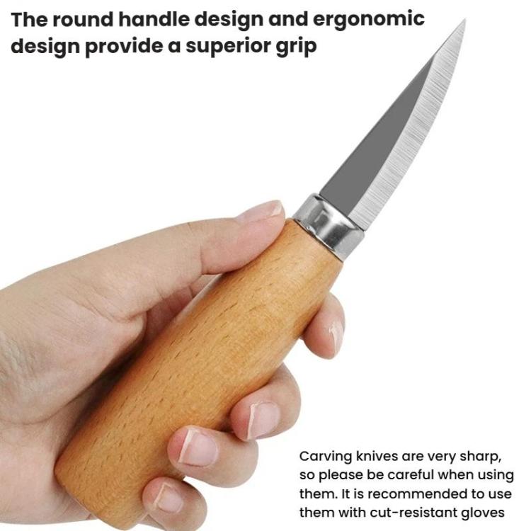 Sharpening Scraping Wooden Spoon Knife Beech Handle Woodworking Carving Knife, 2pcs /Set Scraping Wooden Spoon