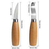 Sharpening Scraping Wooden Spoon Knife Beech Handle Woodworking Carving Knife, 2pcs /Set Scraping Wooden Spoon