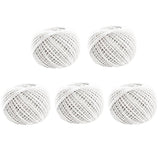 5pcs 70m DIY Food Packaging Rope Cotton Thread, Beige, Blue White, Red White, Pink White, White Green, White