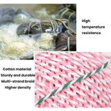 5pcs 70m DIY Food Packaging Rope Cotton Thread, Beige, Blue White, Red White, Pink White, White Green, White