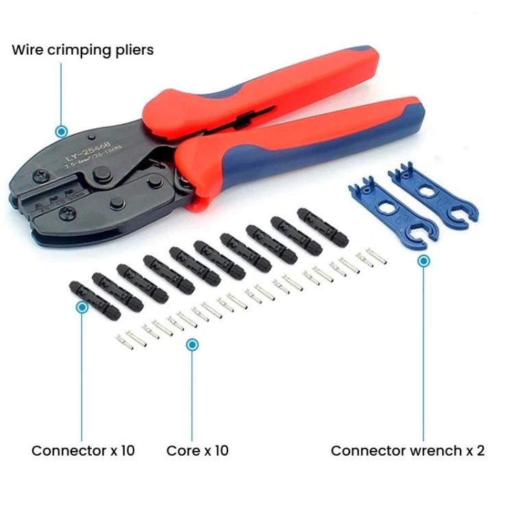 MC4 PV Tool Kit Crimping Pliers, Spanner, PV Connector, Tool Bag, 24 in 1
