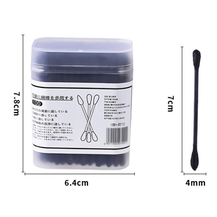 100pcs/Box Disposable Ear Pick Cotton Swabs Double-Ended Cotton Buds, Ear Pick + Spiral, Ear Pick + Circle, Circle + Spiral