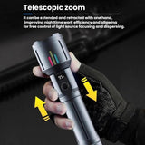 Rechargeable Zoomable High-Power Flashlight Handheld Aluminum Alloy Strong Light Torch