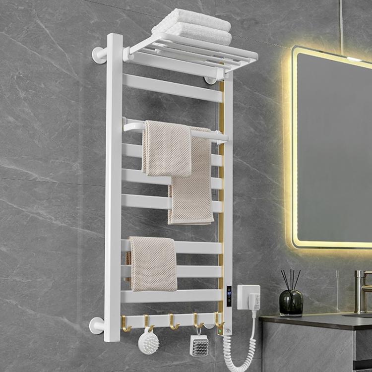 Smart Touchscreen Display Electric Heated Towel Rack Bathroom Drying Rack, Large Platinum Right Wiring, Large Platinum Left Wiring, Large White Right Wiring, Large White Left Wiring, Large Black Right Wiring, Large Black Left Wiring                    ...