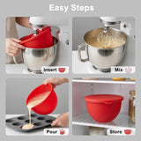 Silicone Lining With Lid For KitchenAid Tilt-Head 5-Quart Stainless Steel Mixing Bowl Replacement