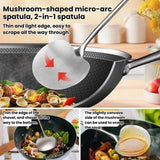 2pcs Solid Wood Long Handle Wok Spoon & Ladle Household Kitchen Shovel, Large, Small