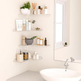 Acrylic Corner Wall Mounted Shelf For Bathroom, Kitchen & Office, Single, Double