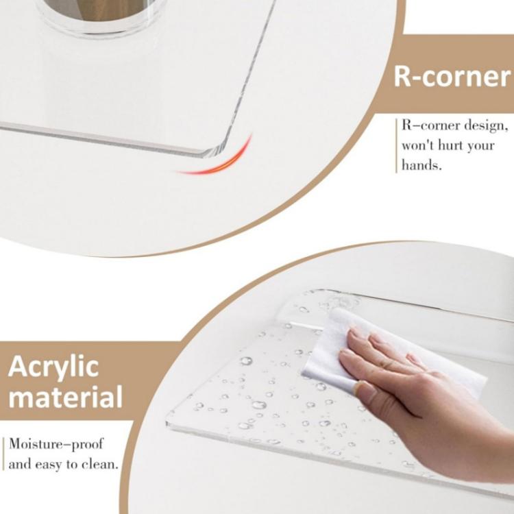 Acrylic Corner Wall Mounted Shelf For Bathroom, Kitchen & Office, Single, Double