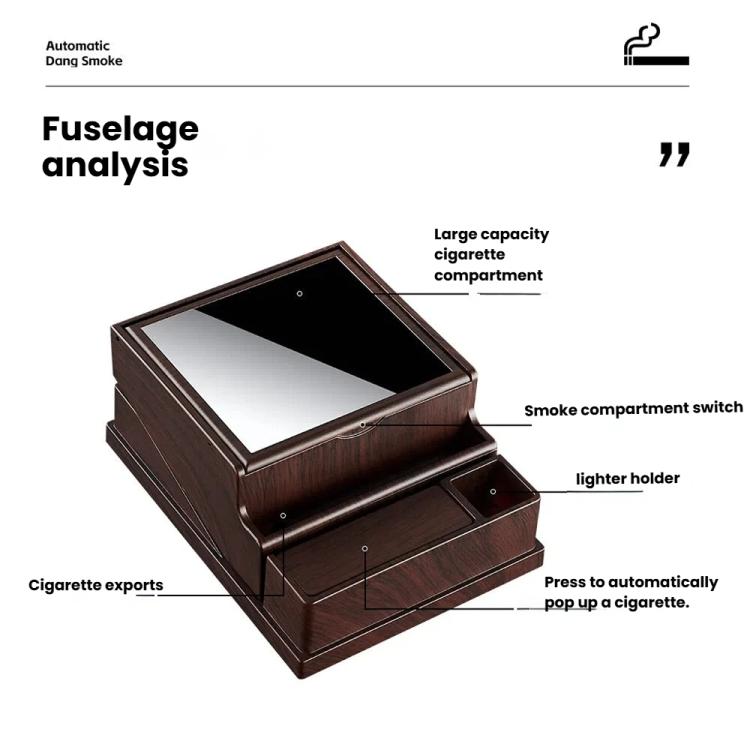 Vintage Style 40-Count Automatic Cigarette Box with Built-in Lighter Slot