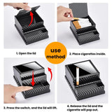 Vintage Style 40-Count Automatic Cigarette Box with Built-in Lighter Slot