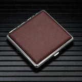 Leather Cigarette Case for 20 Filter Cigarettes 8.0mm Ultra Thin Portable Cigarette Holder